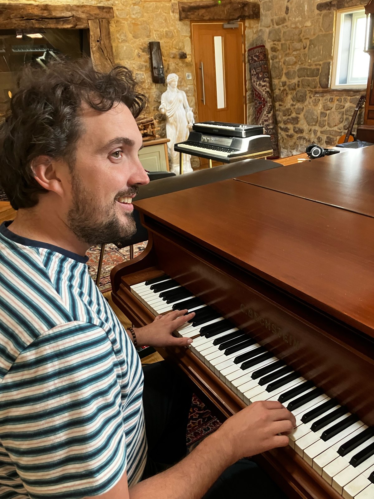 Chris Peden at the piano in the studio